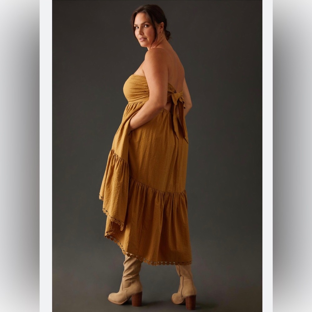 Anthropologie High-low Strapless Midi Dress - Size L - BNWT